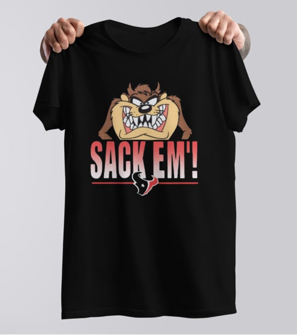 Looney Tunes Taz Sack Em’ Houston Texans NFL T-Shirt