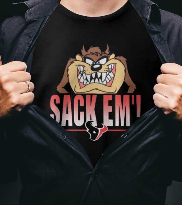 Looney Tunes Taz Sack Em’ Houston Texans NFL T-Shirt