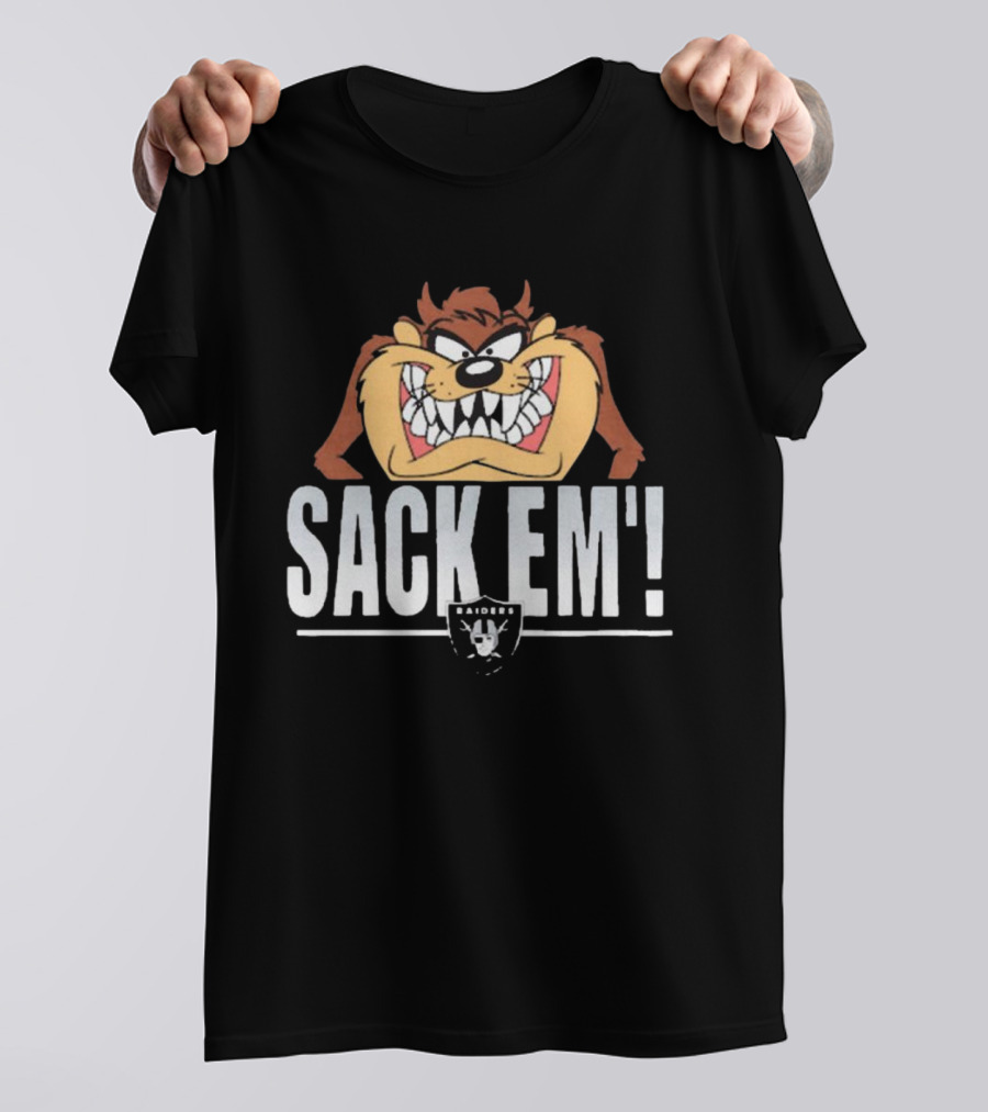 Looney Tunes Taz Sack Em’ Las Vegas Raiders NFL T-Shirt