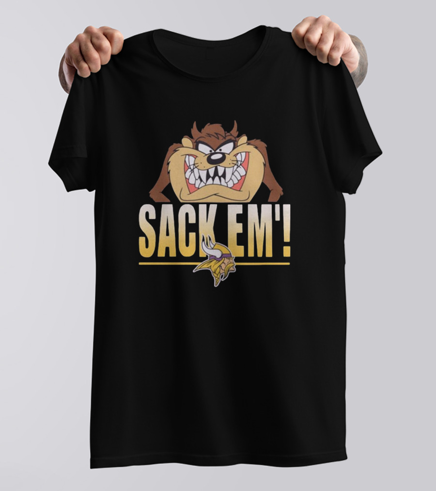 Looney Tunes Taz Sack Em’ Minnesota Vikings NFL T-Shirt