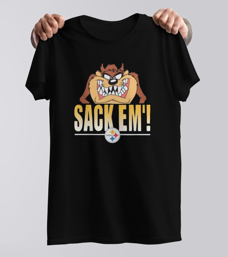 Looney Tunes Taz Sack Em’ Pittsburgh Steelers NFL T-Shirt