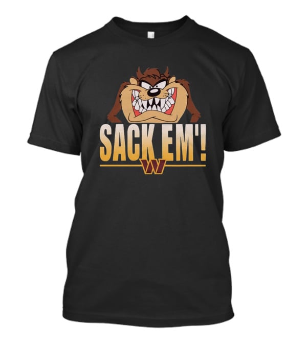 Looney Tunes Taz Sack Em’ Washington Commanders NFL T-Shirt