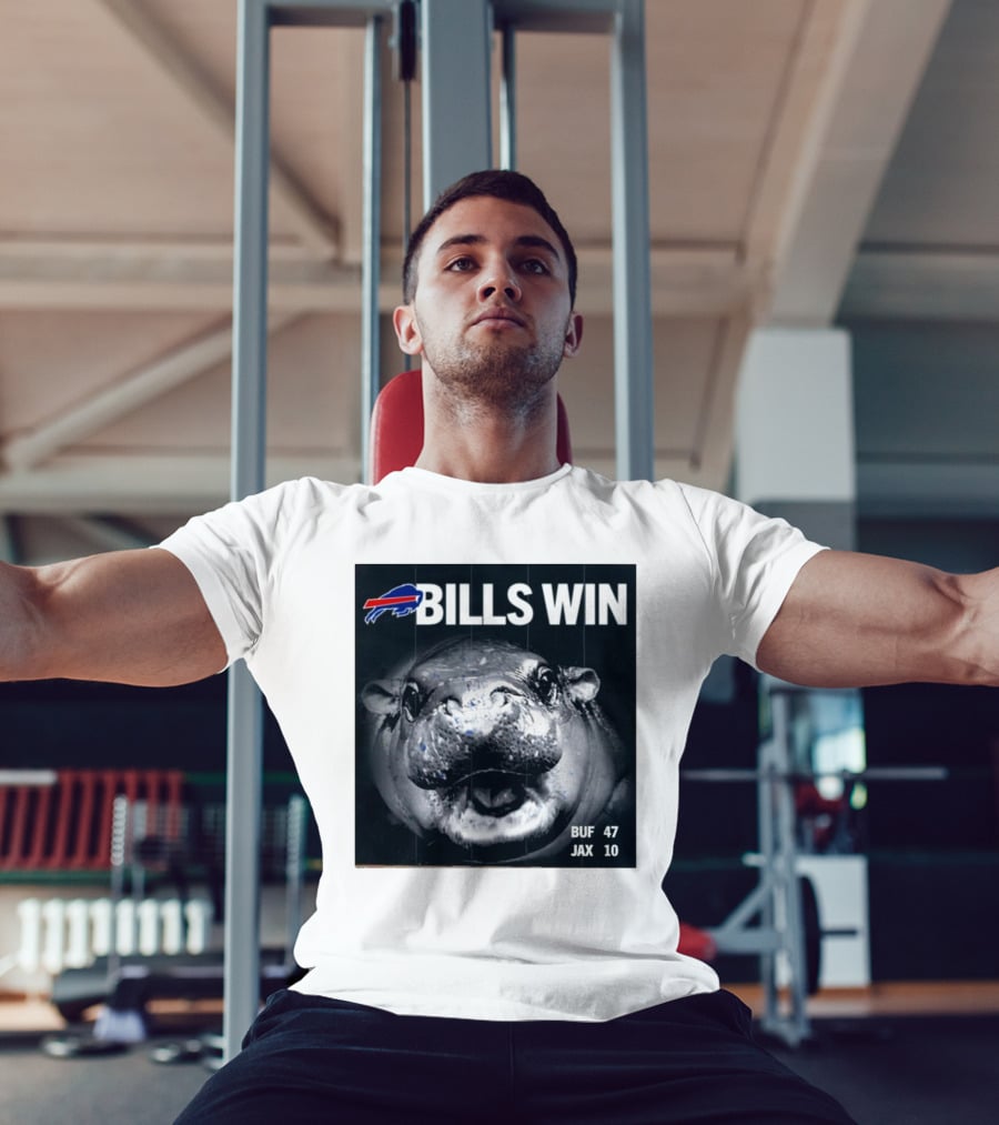 BILLS WIN Buffalo Bills Mafia GoBills Moodeng BUF 47 JAX 10 T-Shirt