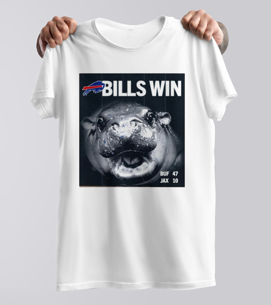 BILLS WIN Buffalo Bills Mafia GoBills Moodeng BUF 47 JAX 10 T-Shirt