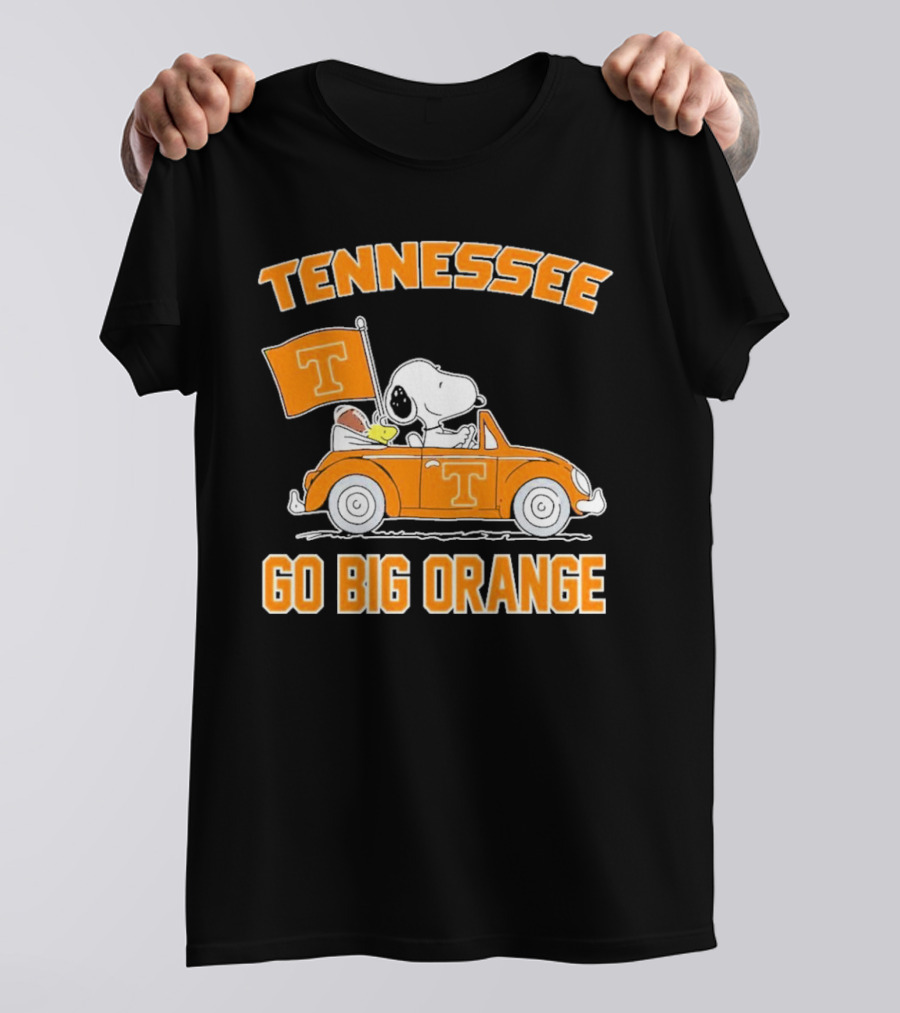Tennessee Volunteers Snoopy Woodstock Car Go Big Orange T-Shirt
