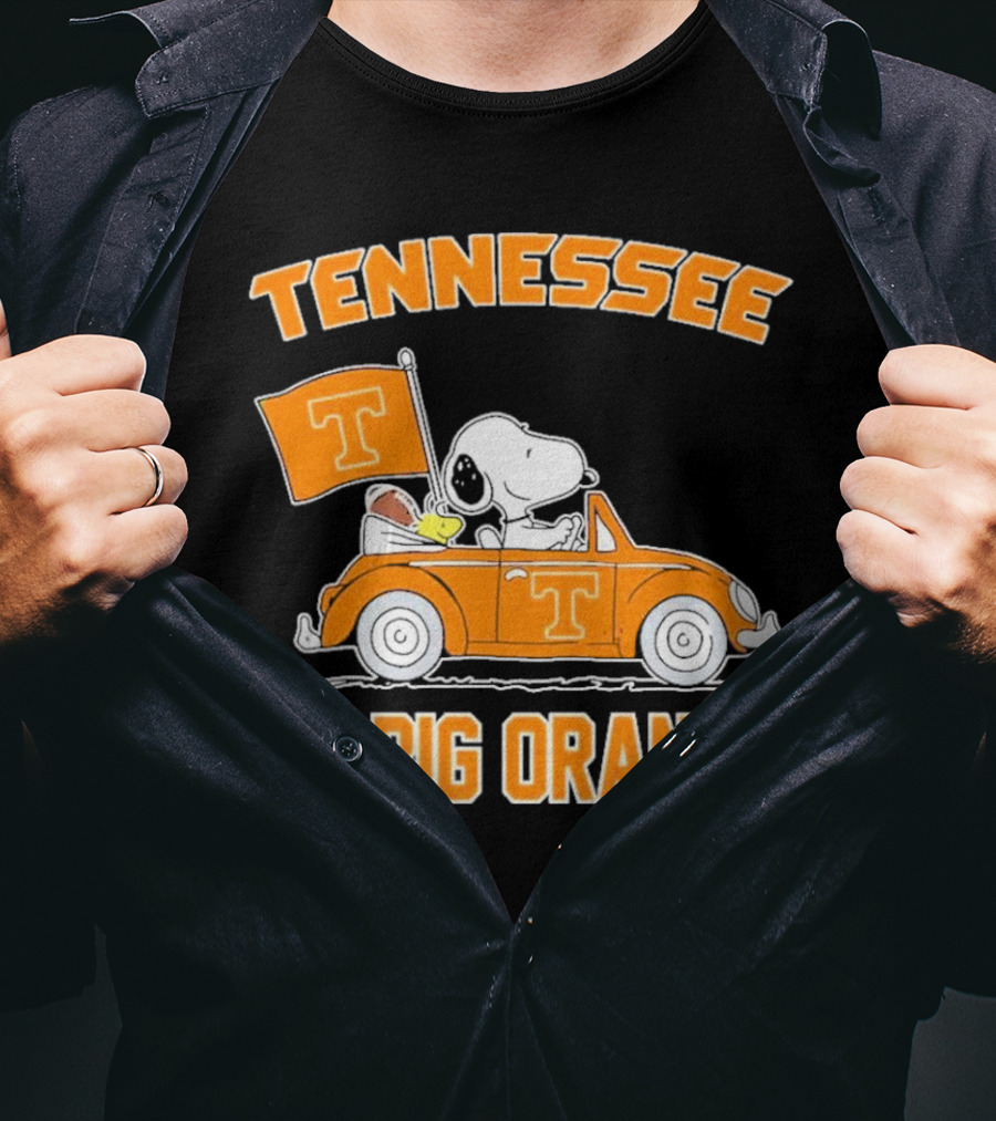 Tennessee Volunteers Snoopy Woodstock Car Go Big Orange T-Shirt