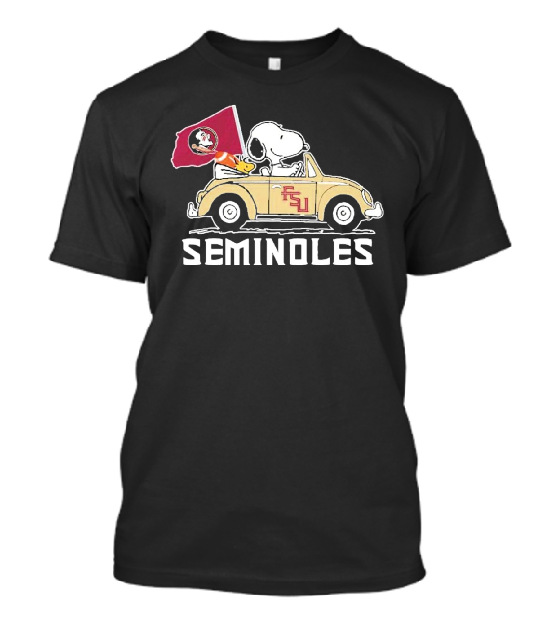 Peanuts Snoopy And Woodstock Florida State Seminoles FSU Car Seminoles T-Shirt
