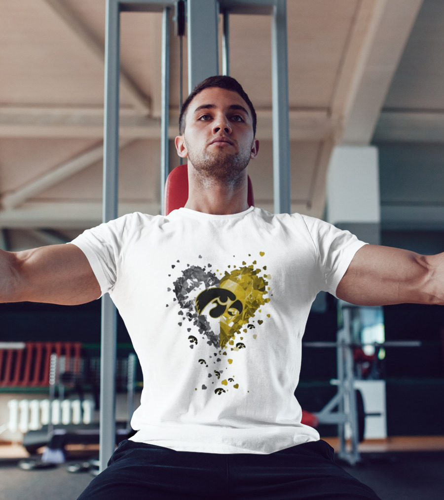 Heart Diamonds Crystal Hawkeyes Iowa Heart T-Shirt