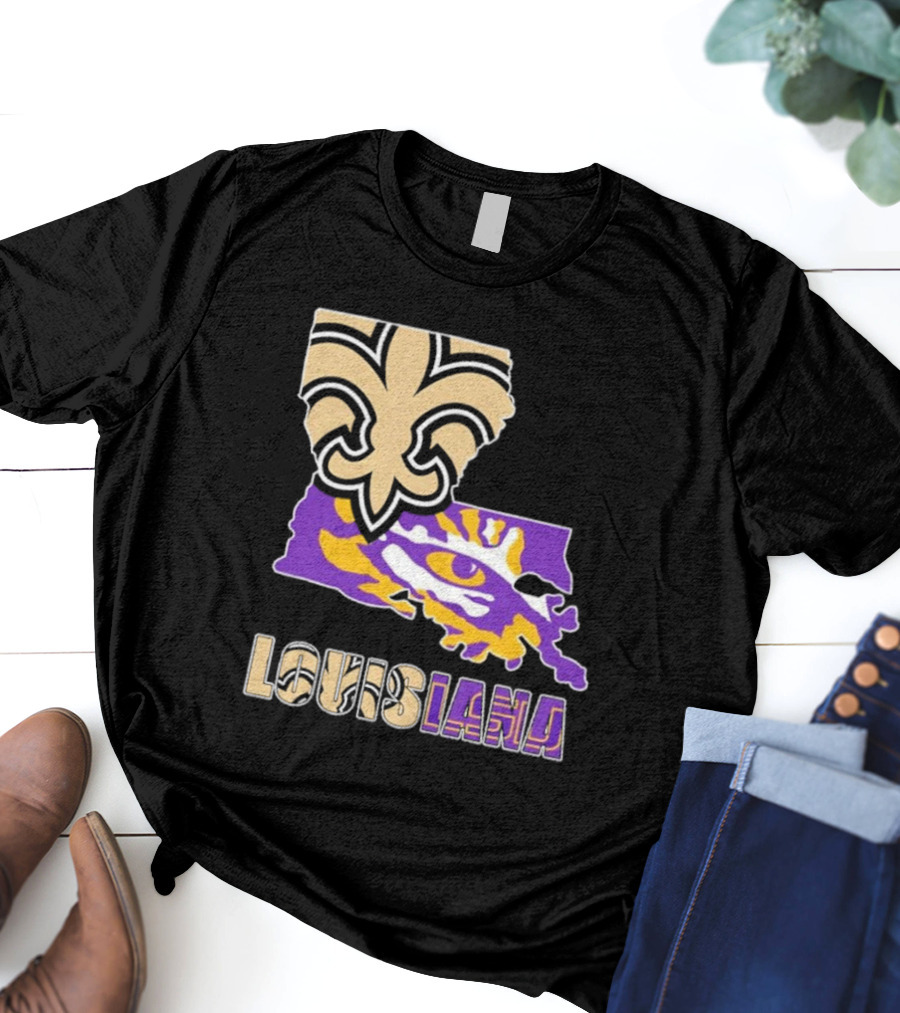 Louisiana Fleur-de-lis And Tiger Eye Graphics T-Shirt