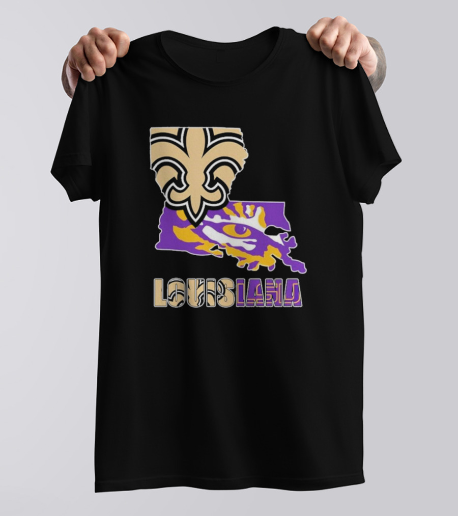 Louisiana Fleur-de-lis And Tiger Eye Graphics T-Shirt