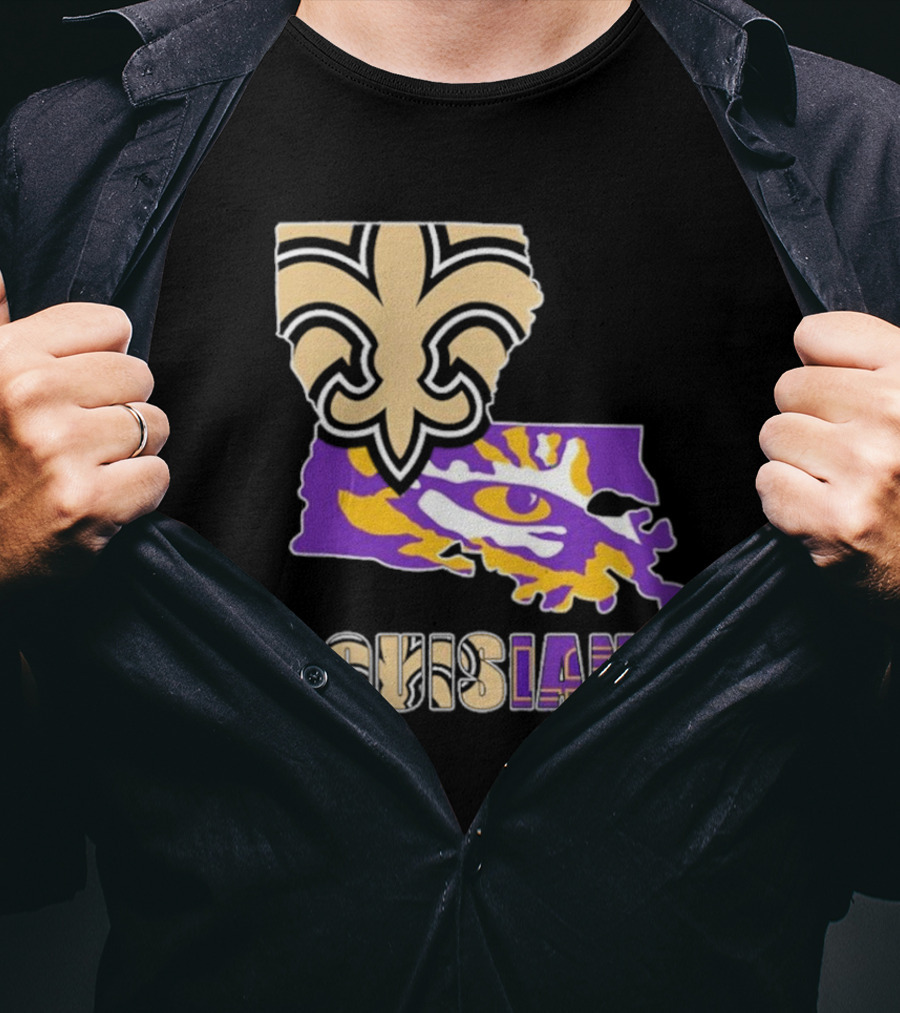Louisiana Fleur-de-lis And Tiger Eye Graphics T-Shirt