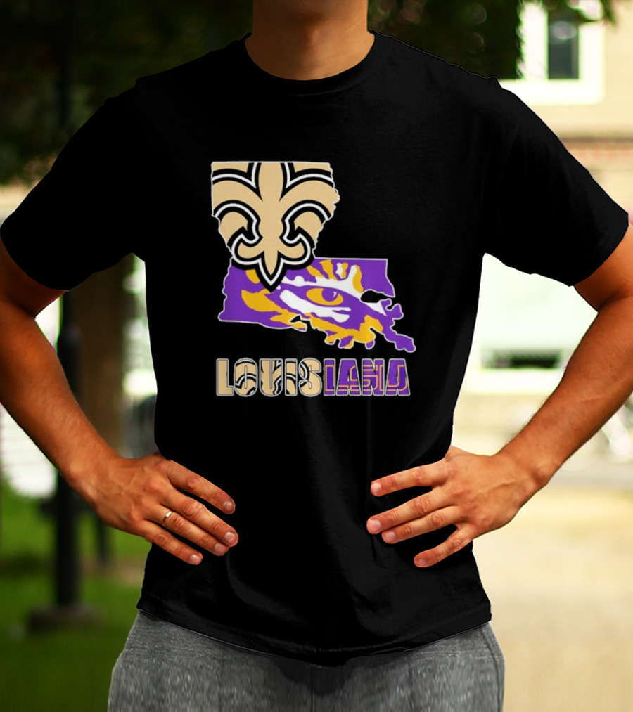 Louisiana Fleur-de-lis And Tiger Eye Graphics T-Shirt