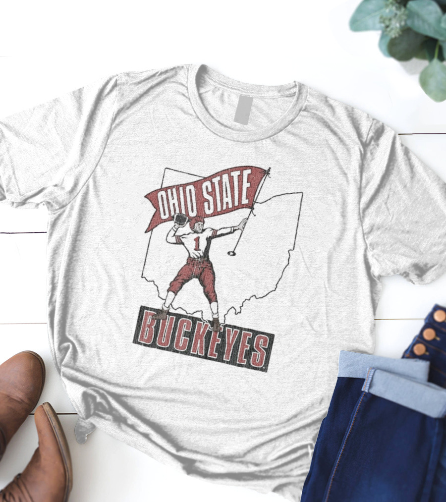 Ohio State Buckeyes Player #1 Vintage Football Home Territory T-Shirt