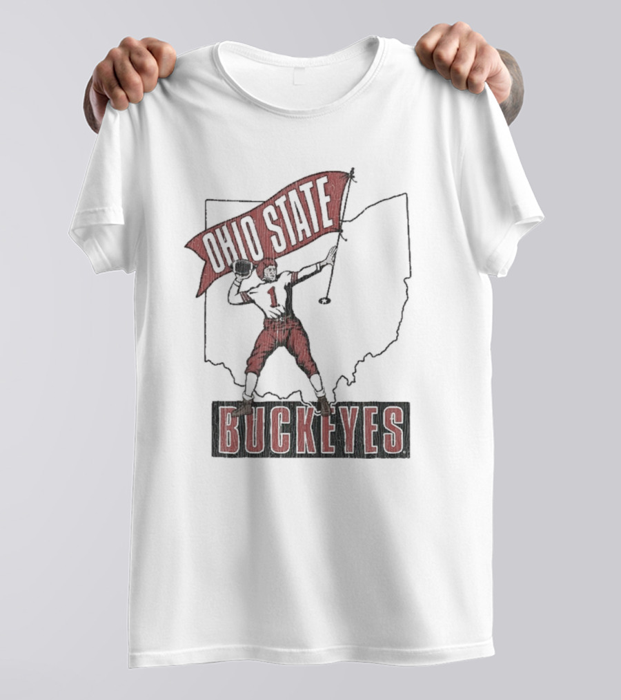 Ohio State Buckeyes Player #1 Vintage Football Home Territory T-Shirt