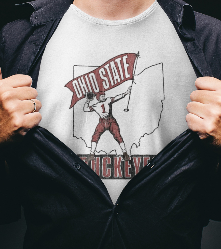 Ohio State Buckeyes Player #1 Vintage Football Home Territory T-Shirt