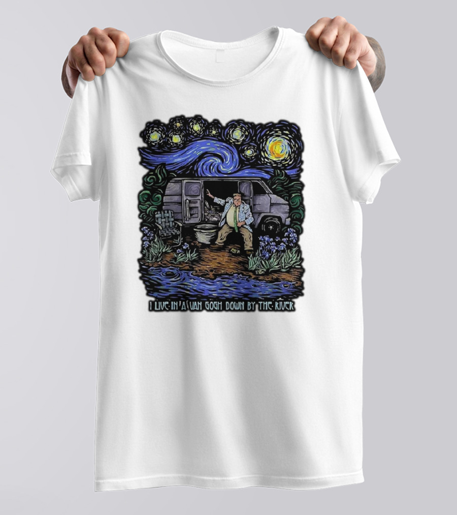 I Live In A Van Gogh Down By The River Starry Night Scene T-Shirt