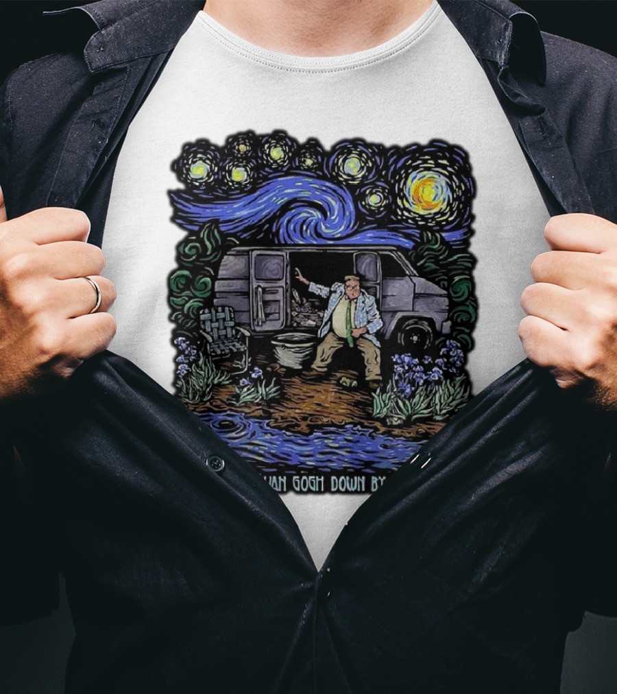 I Live In A Van Gogh Down By The River Starry Night Scene T-Shirt