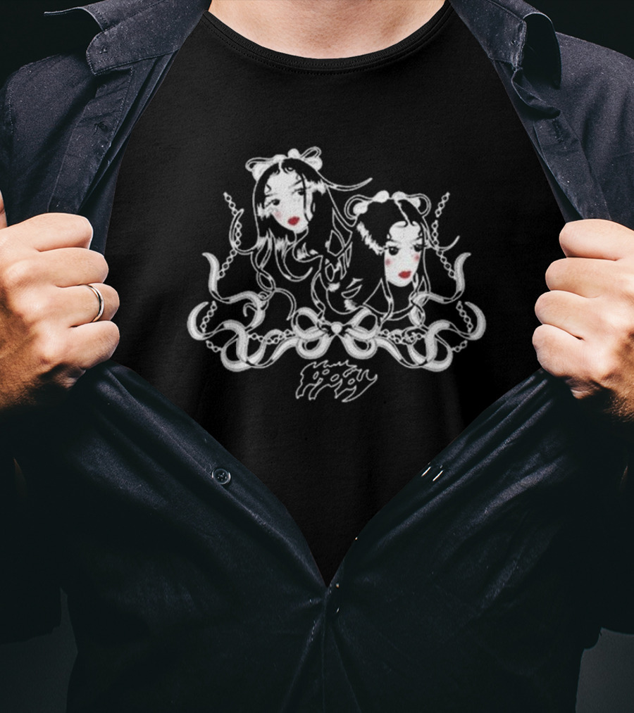 They're All Around Us Elegant Gothic Twins T-Shirt