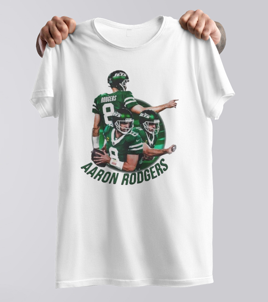 Aaron Rodgers New York Jets NFL Quarterback Number 8 T-Shirt