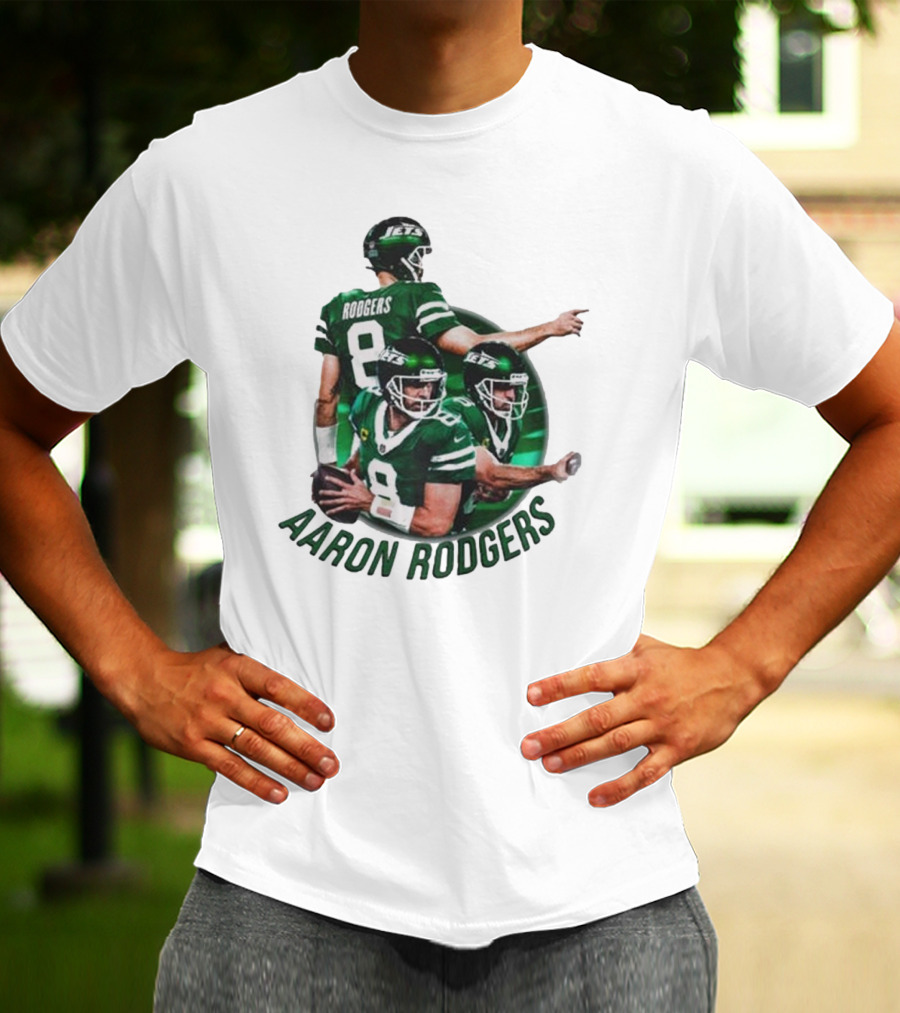 Aaron Rodgers New York Jets NFL Quarterback Number 8 T-Shirt