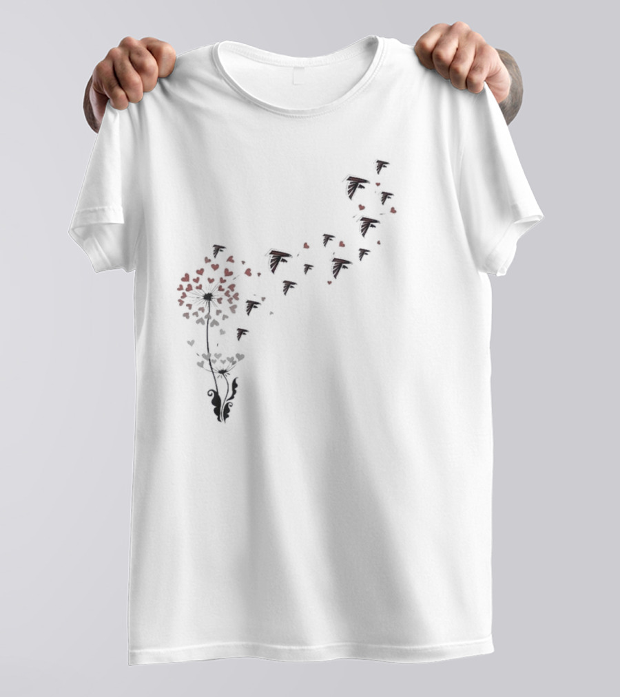 Atlanta Falcons Dandelion Heart Florals T-Shirt