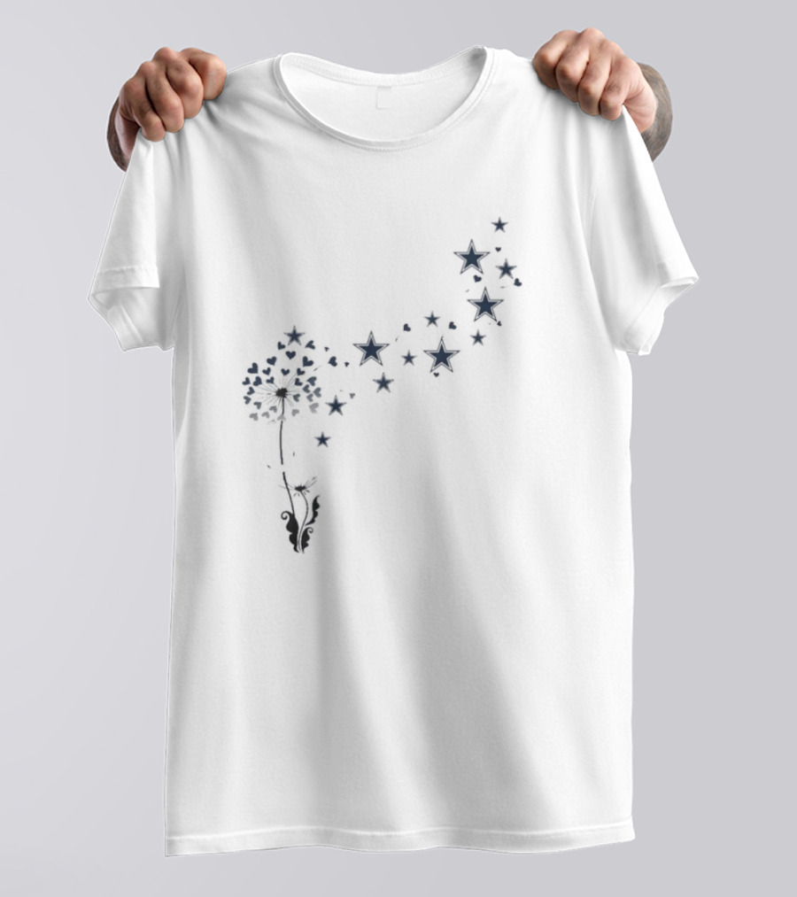 Dallas Cowboys Dandelion Stars Hearts T-Shirt
