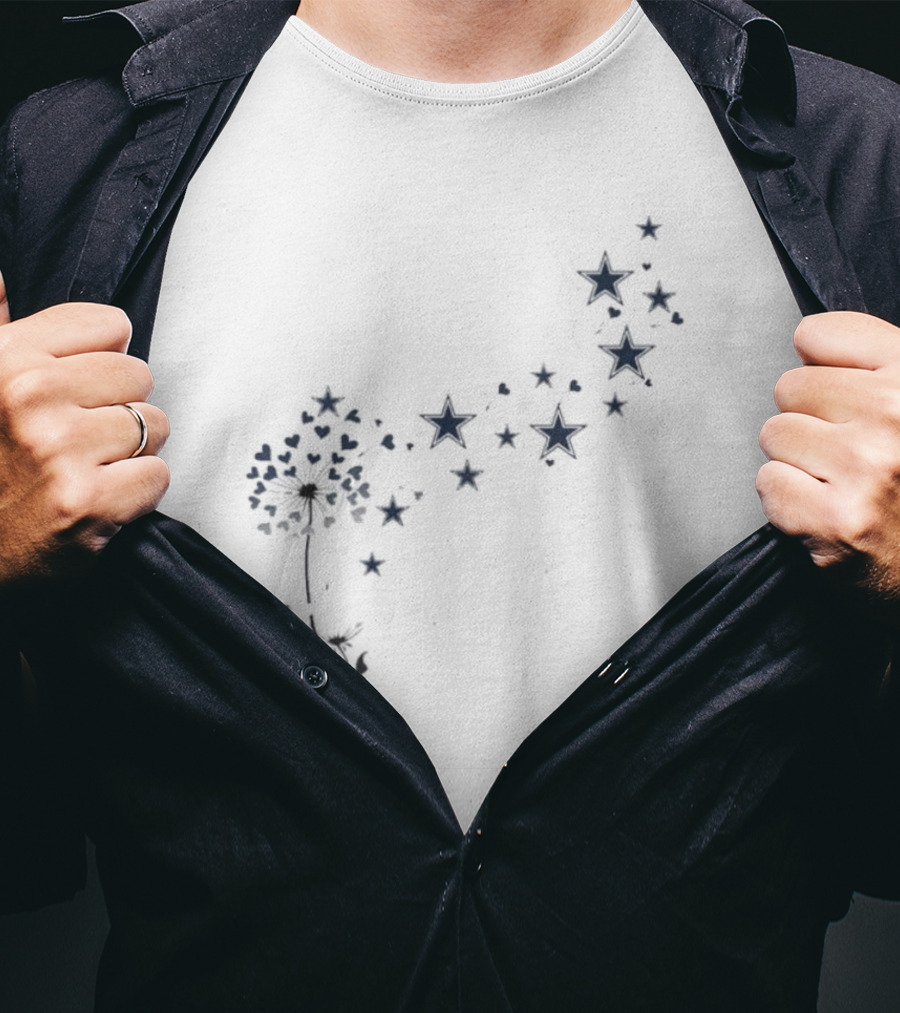 Dallas Cowboys Dandelion Stars Hearts T-Shirt