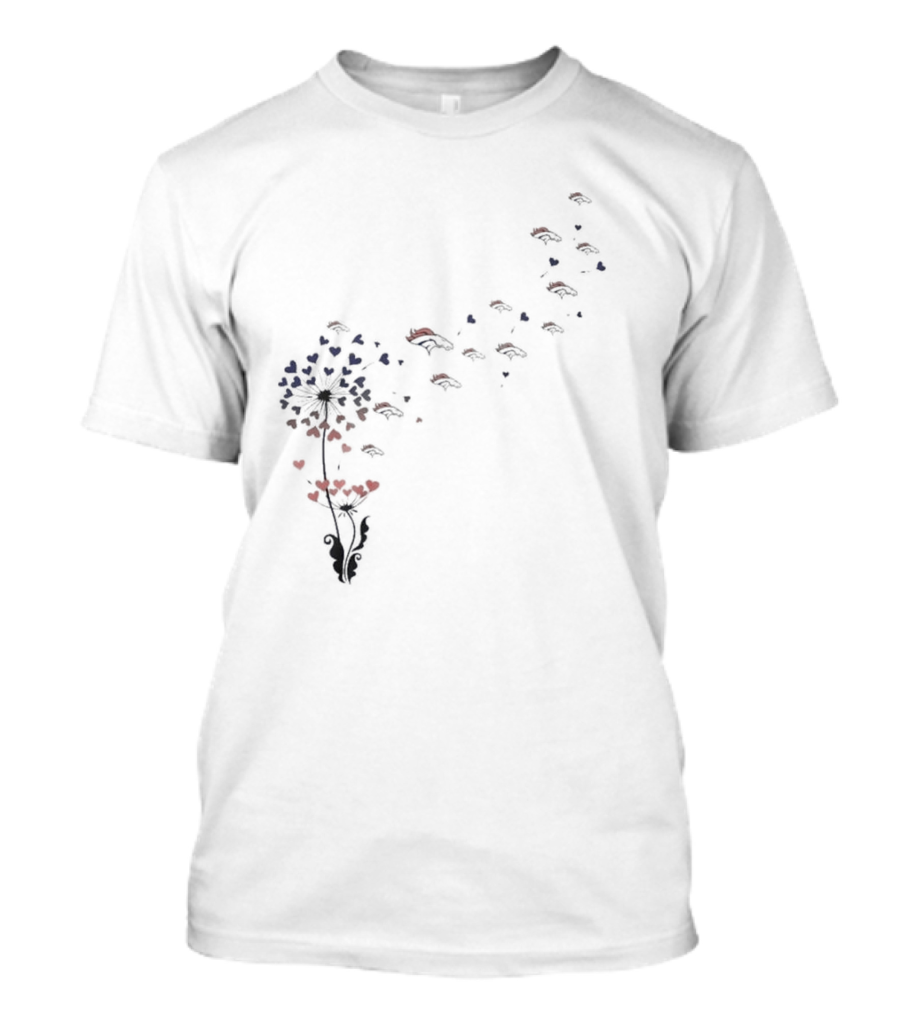 Denver Broncos Floral Dandelion Blossoming Team Spirit T-Shirt