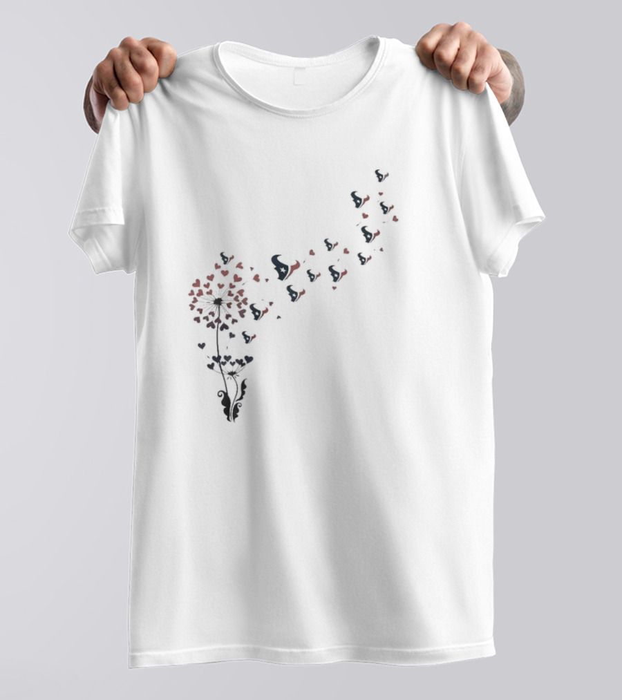 Houston Texans Dandelion Blossom With Logo Accents T-Shirt