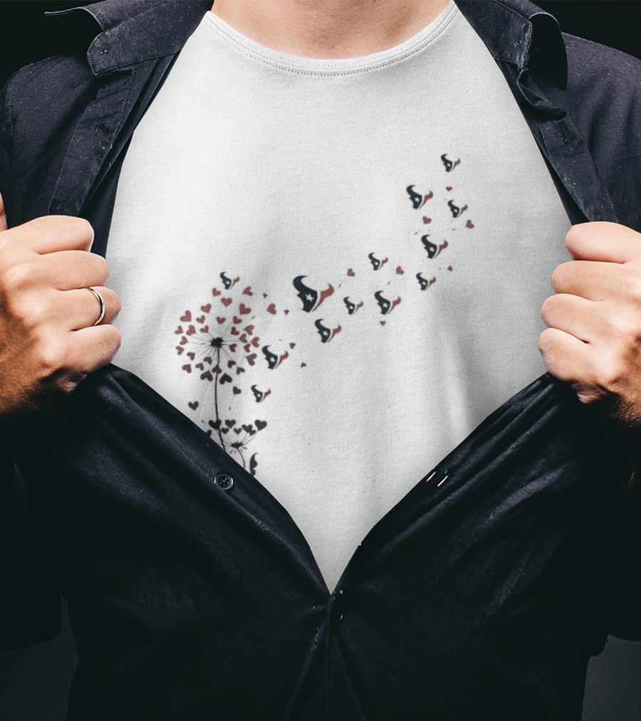 Houston Texans Dandelion Blossom With Logo Accents T-Shirt
