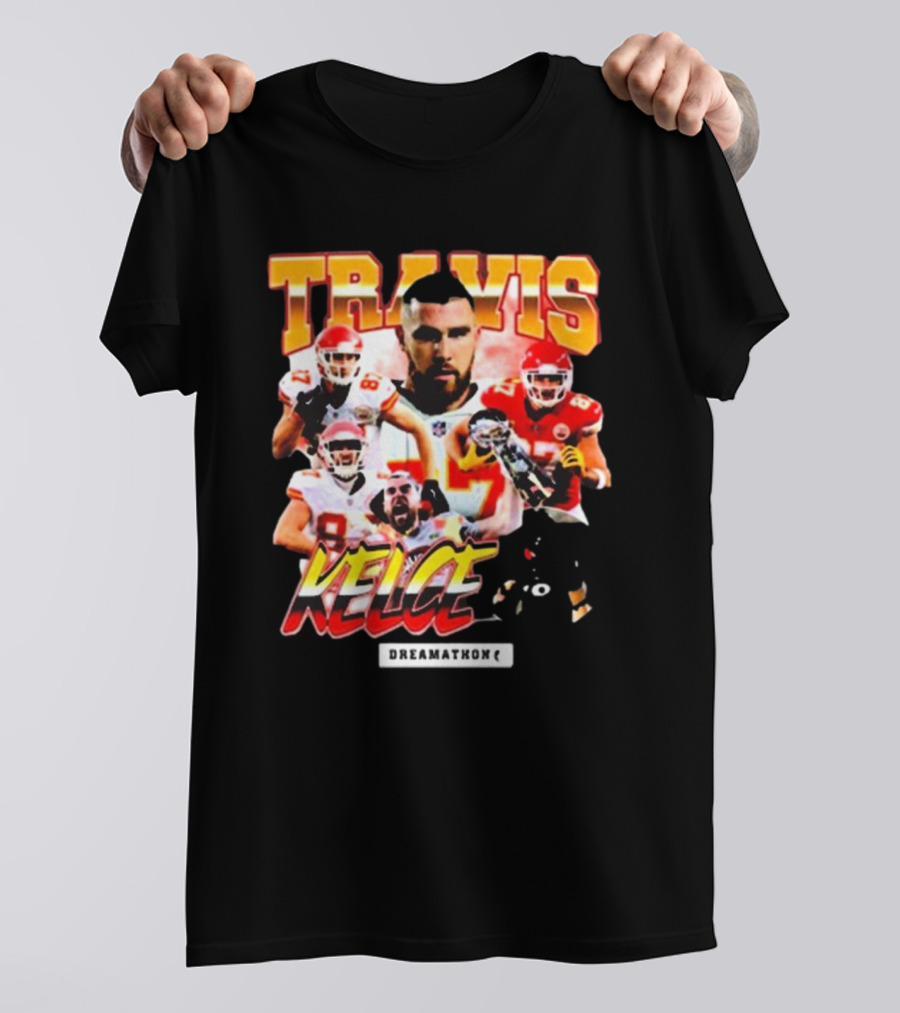 Travis Kelce Kansas City Chiefs Dreamathon Football Player Collage T-Shirt