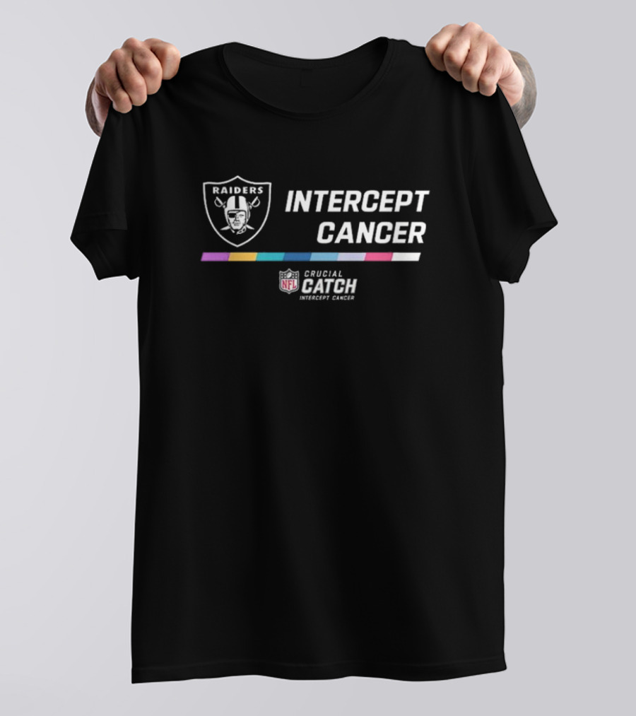 Las Vegas Raiders Crucial Catch NFL Intercept Cancer T-Shirt