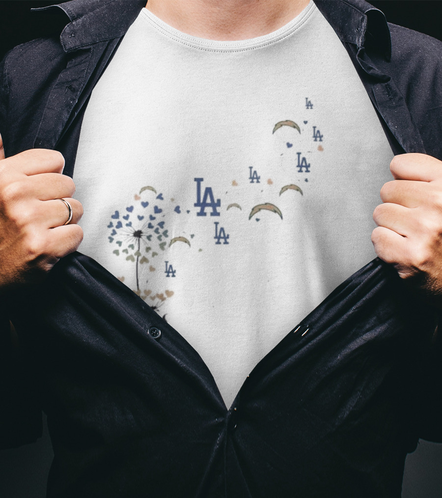 Los Angeles LA Dandelion Design With Team References T-Shirt