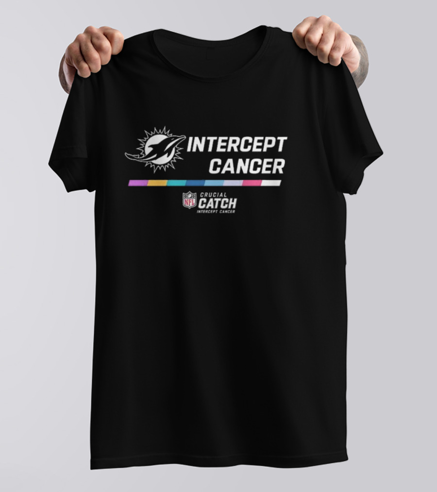 Miami Dolphins Crucial Catch Intercept Cancer NFL T-Shirt