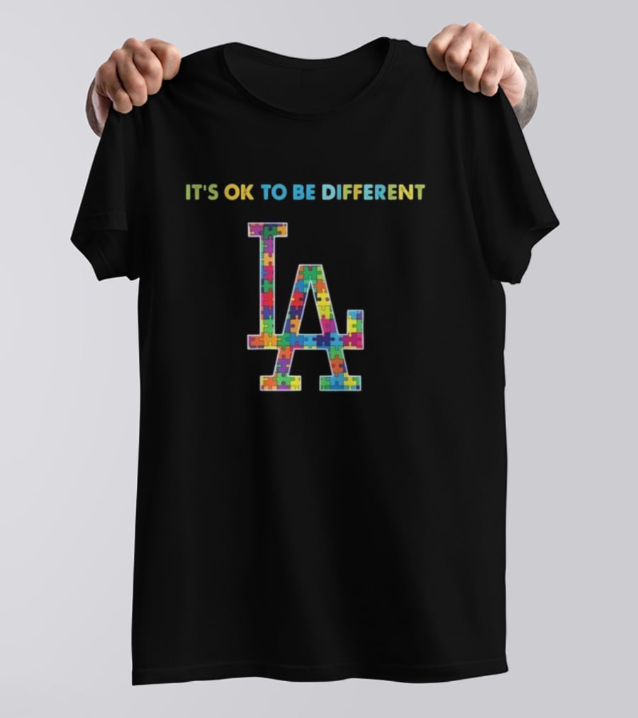 It's OK To Be Different LA Dodgers Autism T-Shirt