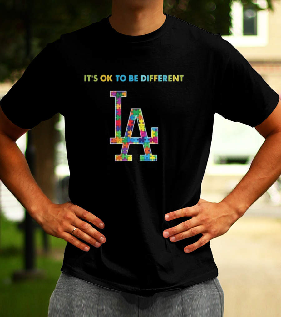 It's OK To Be Different LA Dodgers Autism T-Shirt