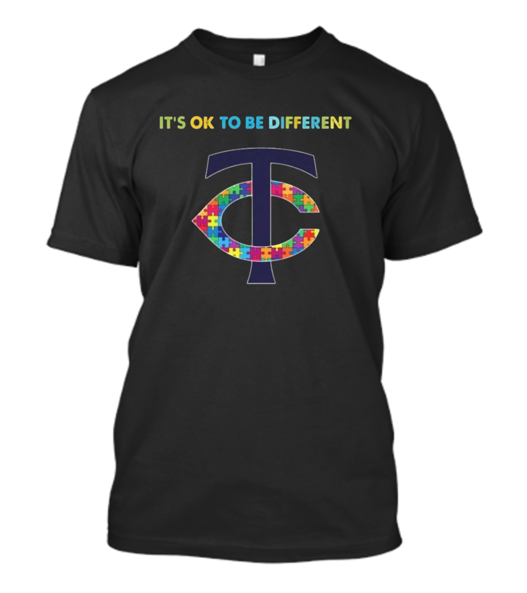 MLB Minnesota Twins It's Ok To Be Different Autism T-Shirt