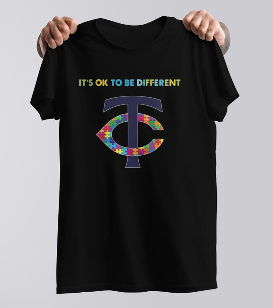 MLB Minnesota Twins It's Ok To Be Different Autism T-Shirt
