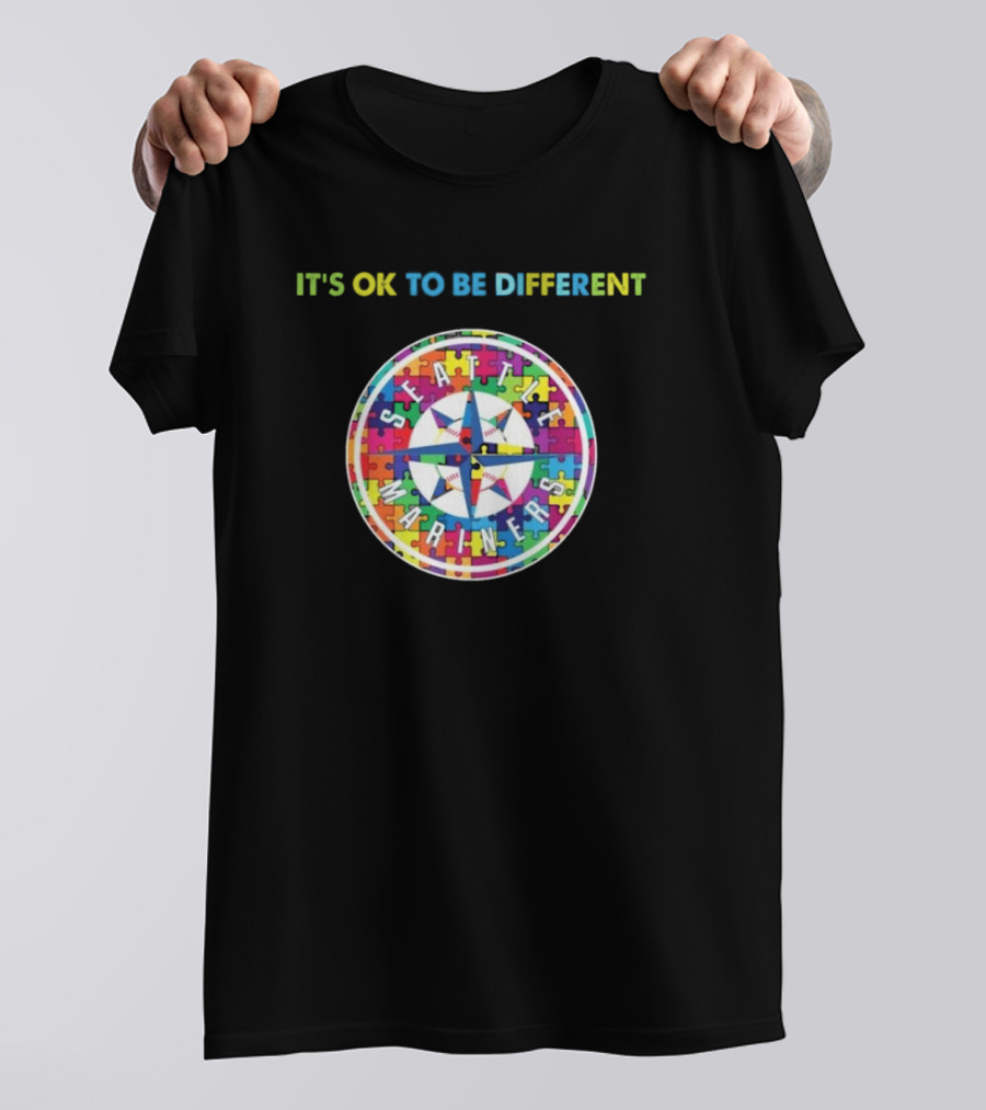 IT'S OK TO BE DIFFERENT Seattle Mariners Autism T-Shirt