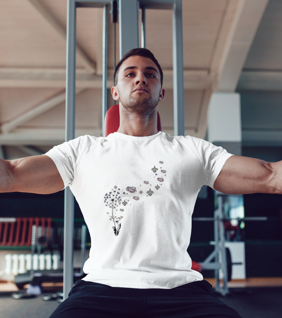 New Orleans Fleur-de-Lis And Football Floral Dandelion T-Shirt