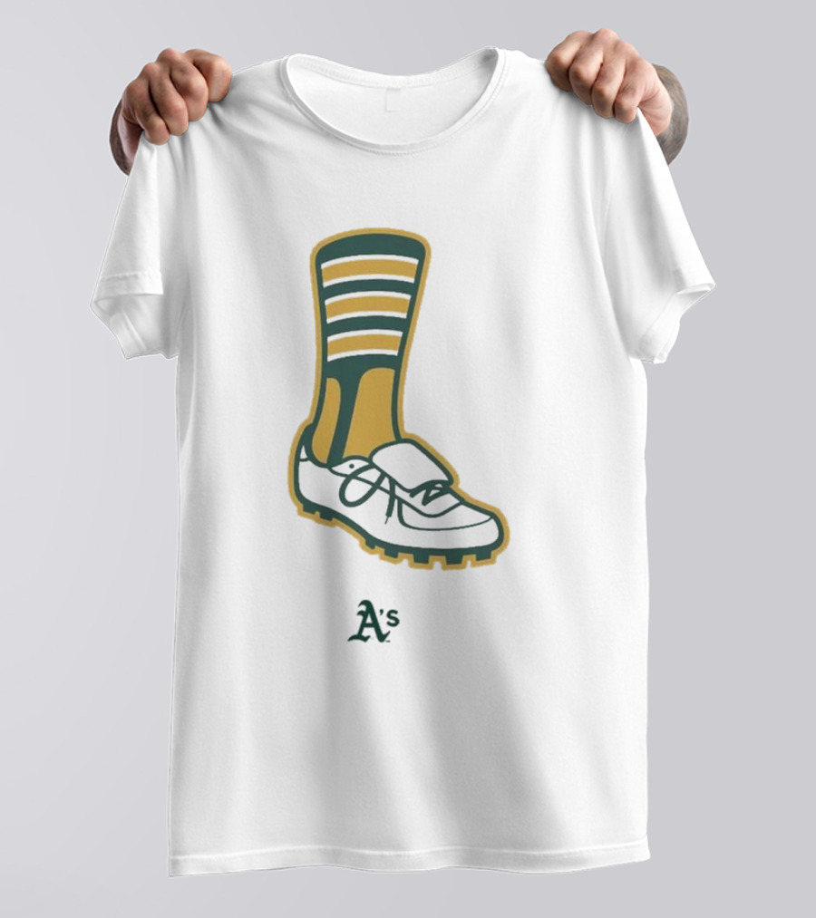 Oakland Athletics A's Iconic Green And Gold Footwear T-Shirt