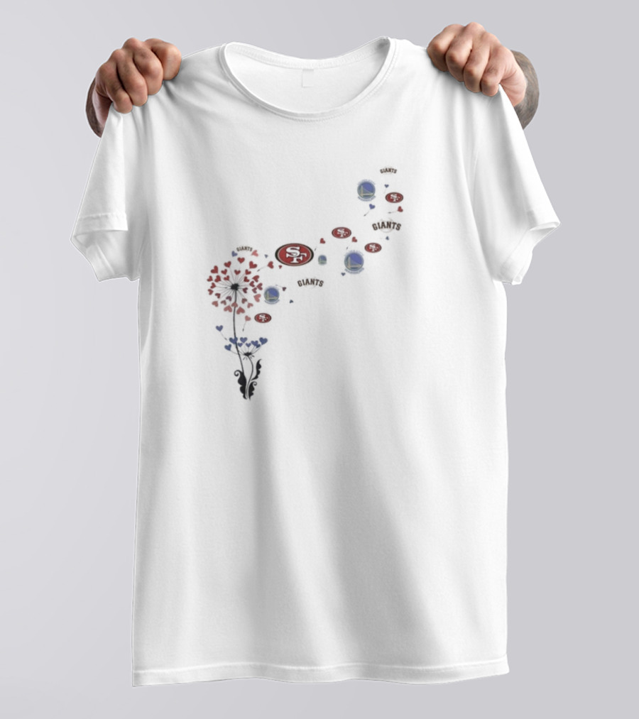 San Francisco 49ers Giants Warriors Floral Dandelion Burst T-Shirt