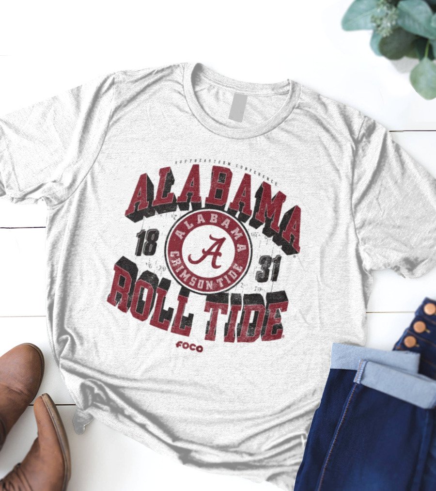 Alabama Crimson Tide 1831 Southeastern Conference Roll Tide Vintage Arched Foco T-Shirt