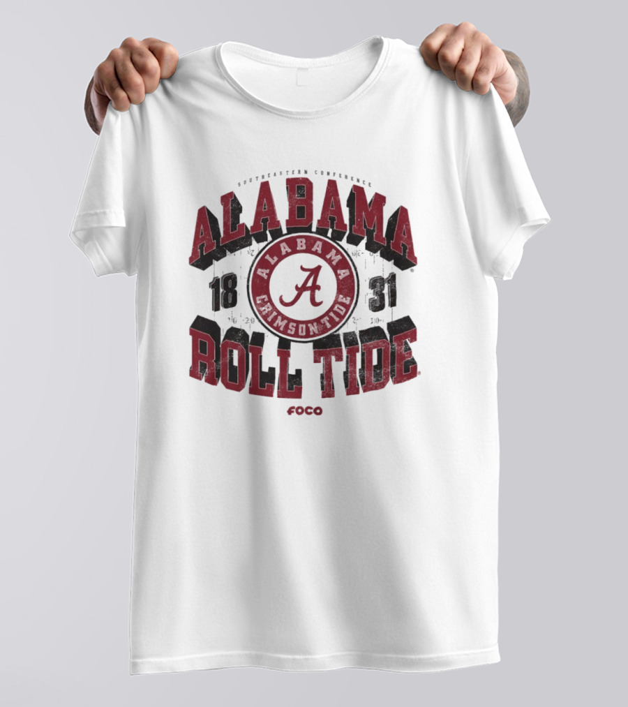 Alabama Crimson Tide 1831 Southeastern Conference Roll Tide Vintage Arched Foco T-Shirt