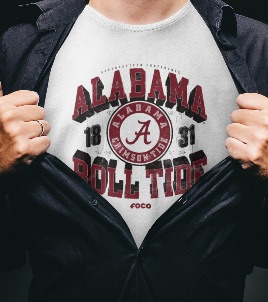 Alabama Crimson Tide 1831 Southeastern Conference Roll Tide Vintage Arched Foco T-Shirt