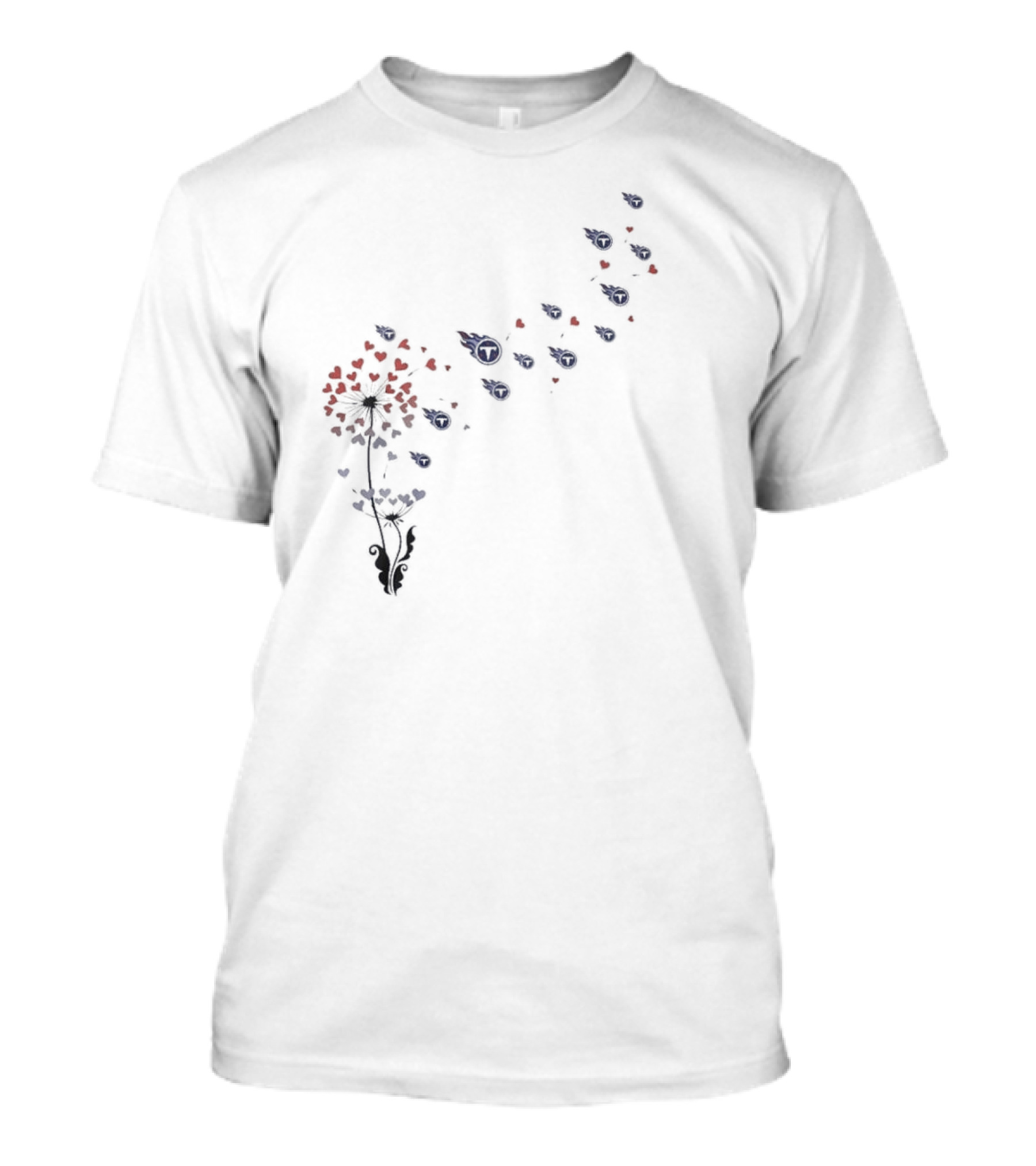 Tennessee Titans Floral Dandelion Burst With Team Spirit T-Shirt