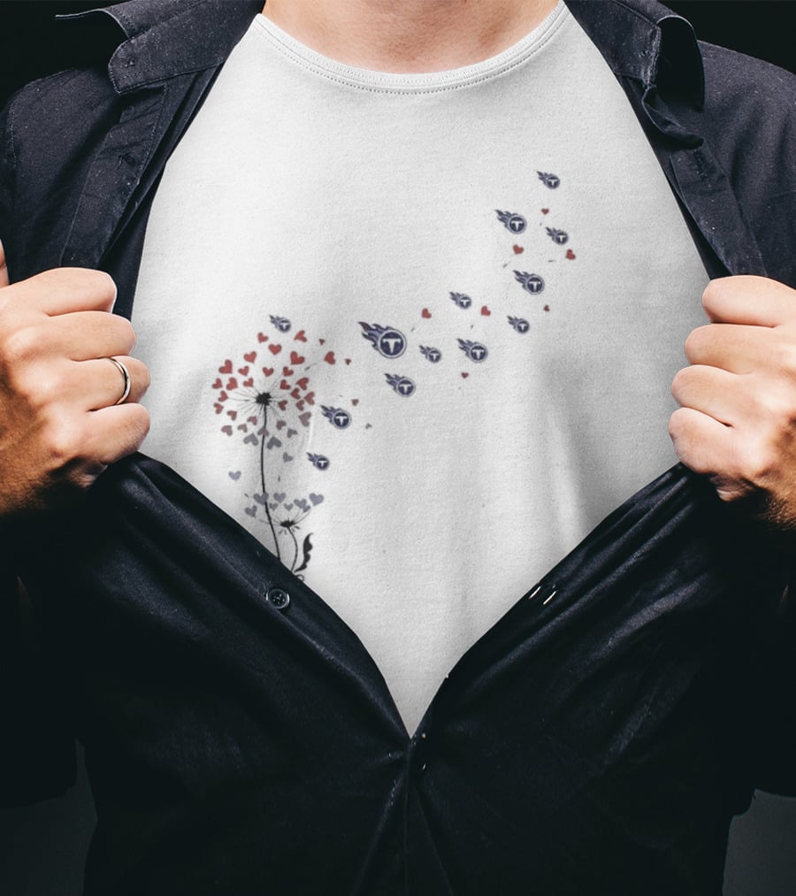 Tennessee Titans Floral Dandelion Burst With Team Spirit T-Shirt