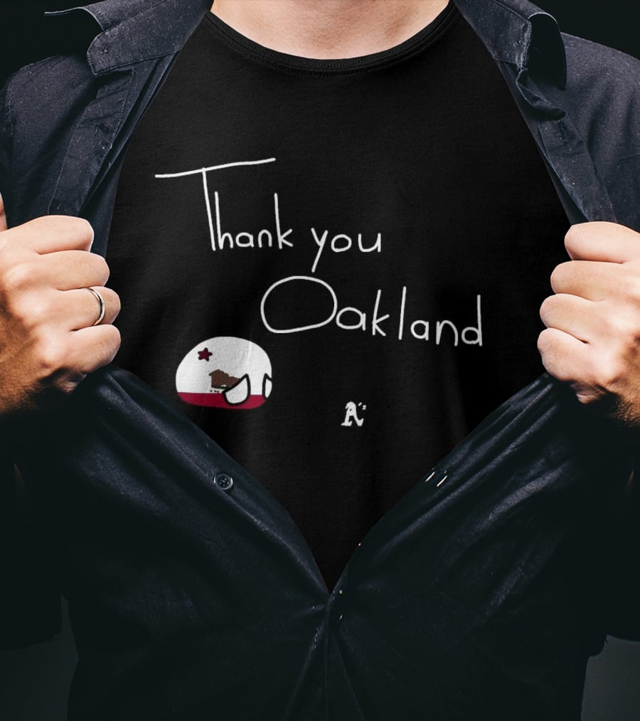 Thank You Oakland Athletics California Bear Flag T-Shirt