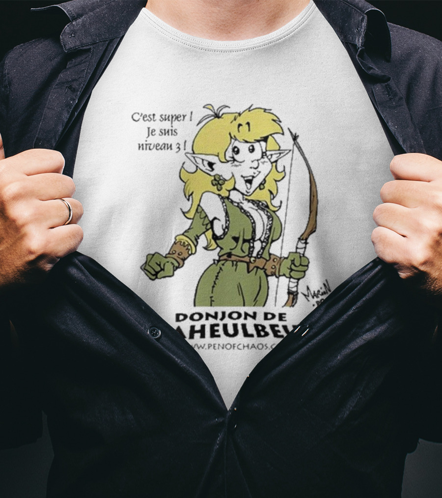 C’est Super Je Suis Niveau 3 Donjon De Naheulbeuk Pen Of Chaos Mage Elf Character T-Shirt