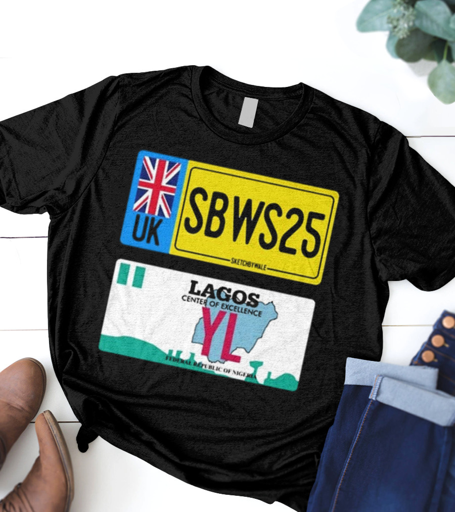 UK SBWS25 Lagos Center Of Excellence Federal Republic Of Nigeria Plate T-Shirt